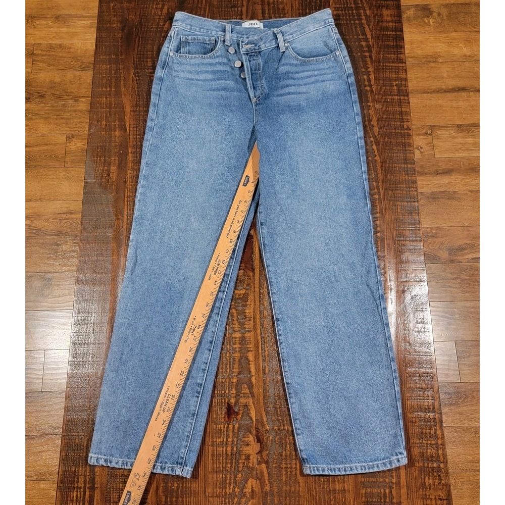 JBD Just Black Denim Womens 29×30 Jeans Wide Leg Blue High Waisted Cross Waist